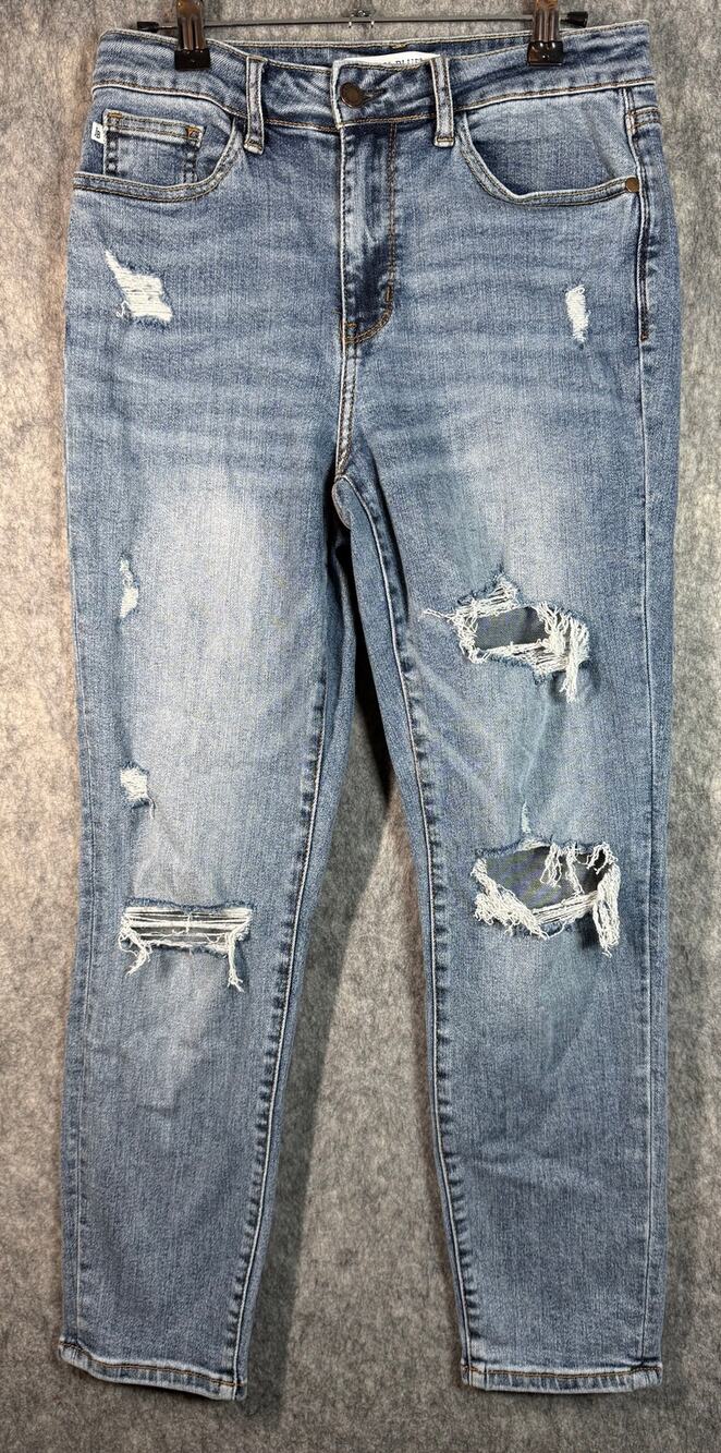 Judy Blue Womens Distressed Slim Fit 5-Pocket Blue Jeans Size 5/27